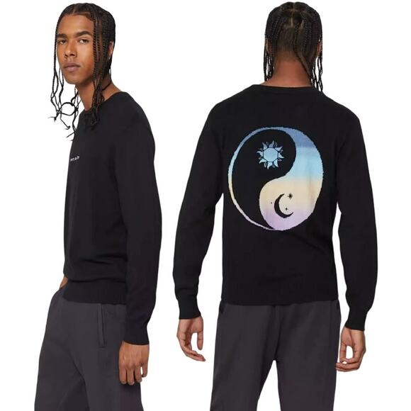 Spiritual Gangster Other - Spiritual Gangster Unisex Yin Yang Parker Sweater Cashmere Blend Vtg Black L NWT